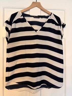 Navy blue striped blouse